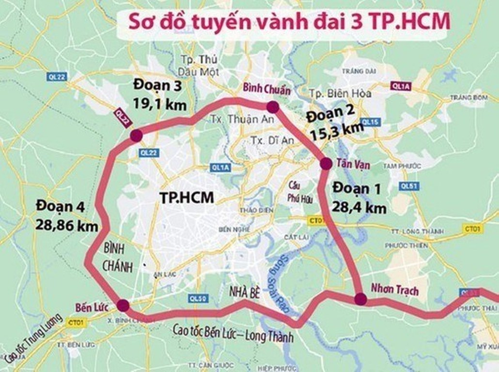 Vành đai 3 TPHCM, bồi thường cao nhất 73,3 triệu đồng/m2