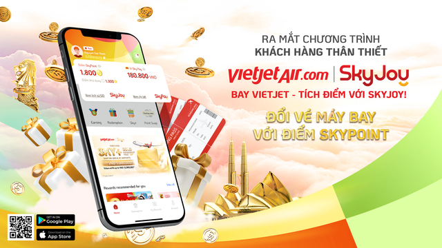 Bay càng nhiều, tích điểm đổi với ứng dụng Vietjet SkyJoy