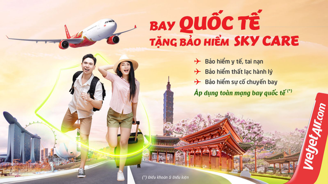 Vietjet tặng bảo hiểm Sky Care bay quốc tế - Ảnh 1.