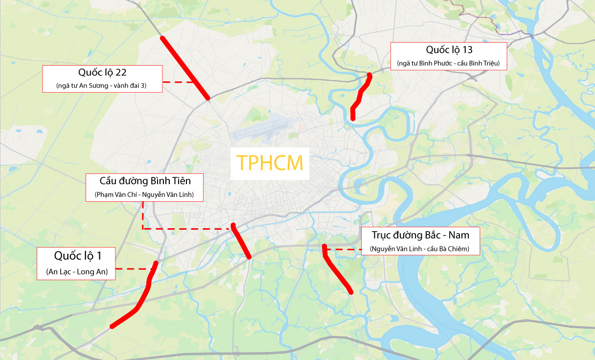 TPHCM: 5 tuyến đường được đề xuất làm theo hình thức BOT