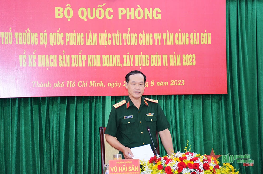 Đoàn công tác Bộ Quốc phòng làm việc với Tổng công ty Tân Cảng Sài Gòn