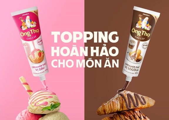 Ông Thọ sáng tạo đổi mới với dòng sản phẩm Topping từ sữa vị Sô cô la và Dâu