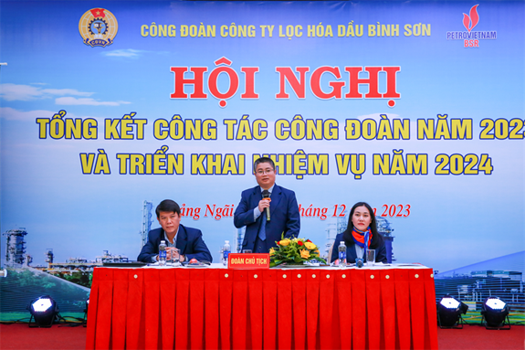 Công đoàn Công ty Lọc hóa dầu Bình Sơn tổng kết công tác Công đoàn năm 2023 và triển khai nhiệm vụ công tác trọng tâm năm 2024