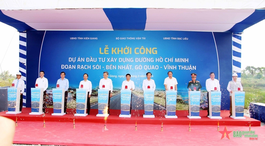 Bộ Giao thông vận tải khởi công Dự án đầu tư xây dựng Đường Hồ Chí Minh tại tỉnh Kiên Giang và Bạc Liêu