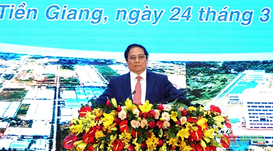 Thủ tướng Phạm Minh Chính: Tỉnh Tiền Giang phải là một cực tăng trưởng của vùng Đồng bằng sông Cửu Long