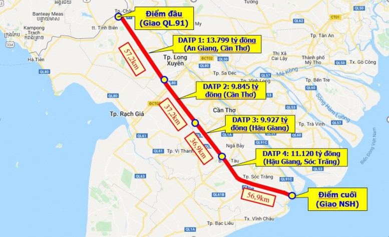 Cao tốc Châu Đốc – Cần Thơ – Sóc Trăng tiến độ chậm, thiếu cát đắp nền đường