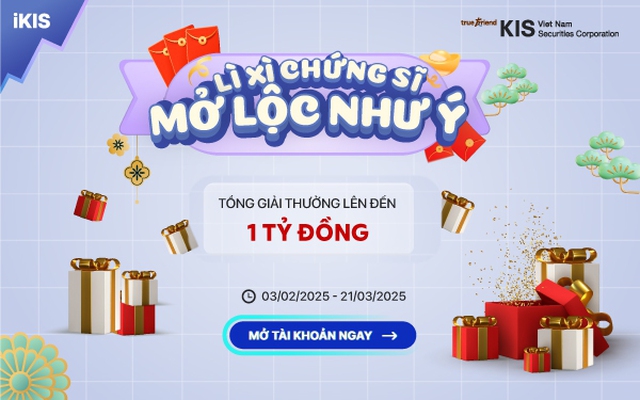 Chứng khoán KIS lì xì đầu năm 1 tỷ đồng cho “chứng sĩ”