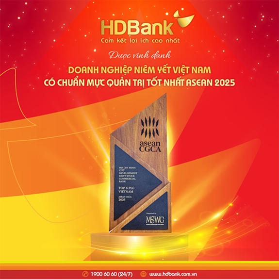 HDBank – Ngân hàng Việt được vinh danh Top 5 Quản trị chuẩn mực ASEAN 2025
