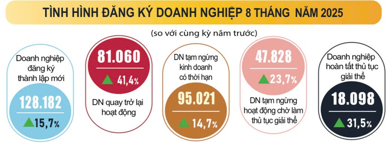 Số doanh nghiệp thành lập mới và quay lại thị trường tăng mạnh