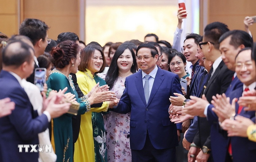 Thủ tướng Phạm Minh Chính gặp mặt đại diện doanh nghiệp nhân Ngày Doanh nhân Việt Nam