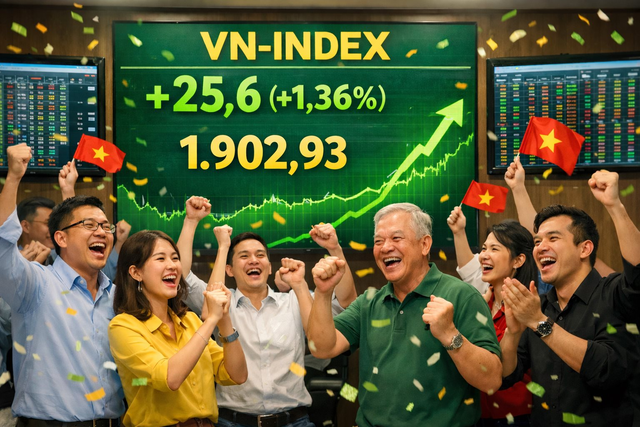 Niềm vui đầu năm: VN-Index lần đầu vượt 1900 điểm