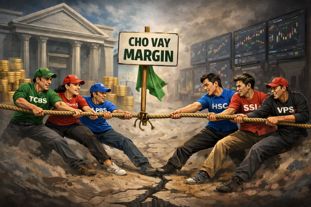 Cuộc đua cho vay margin: Nhóm CTCK có ngân hàng hậu thuẫn bứt tốc, HSC gây bất ngờ tăng gần 8.000 tỷ dư nợ trong một quý