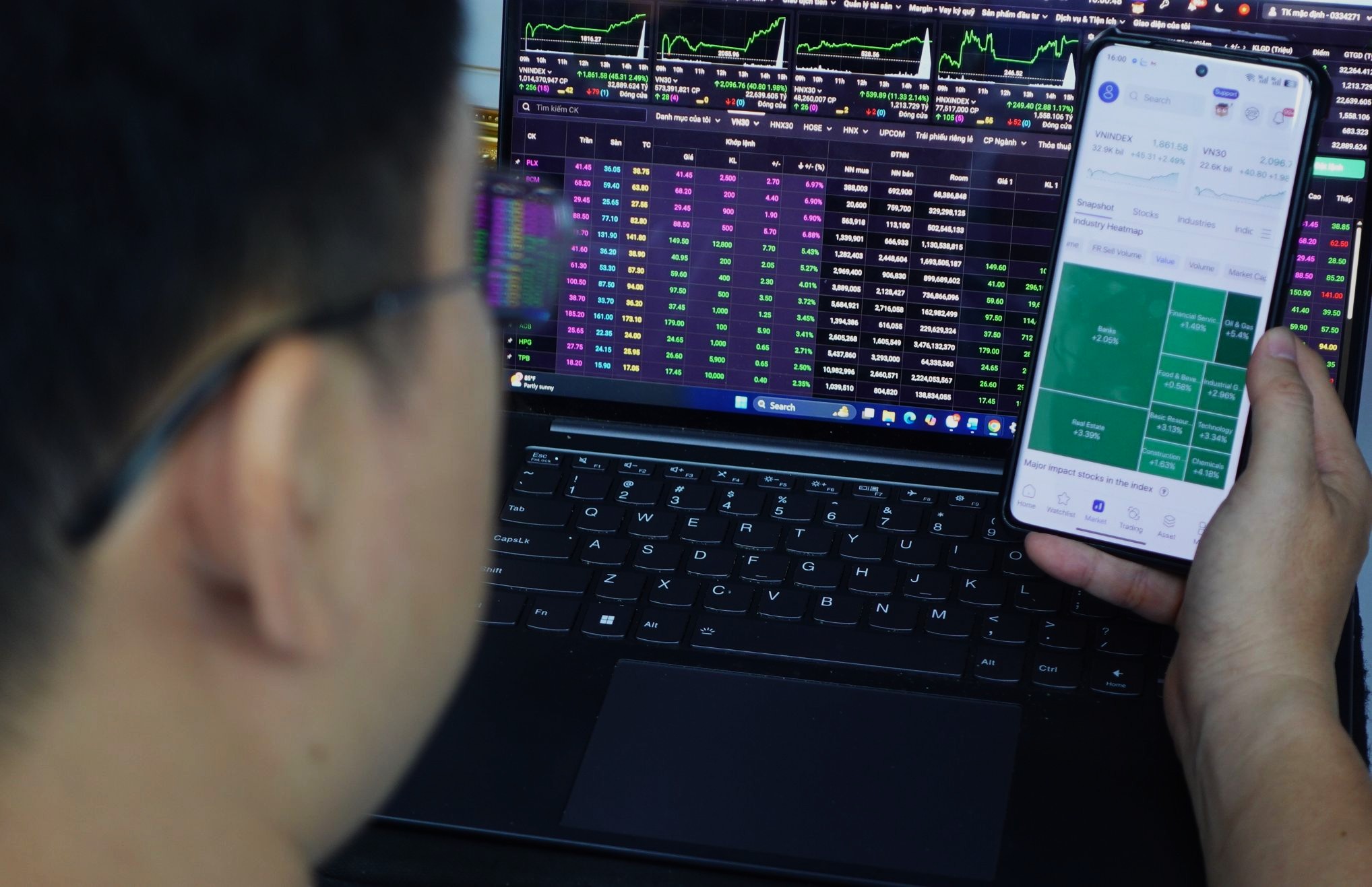 Dầu khí, ngân hàng đồng thuận ‘kéo’ VN-Index lập đỉnh mới