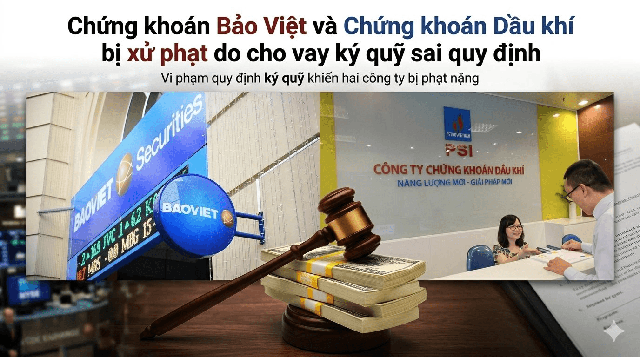Chứng khoán Bảo Việt và Chứng khoán Dầu khí bị UBCKNN xử phạt do cho vay ký quỹ sai quy định