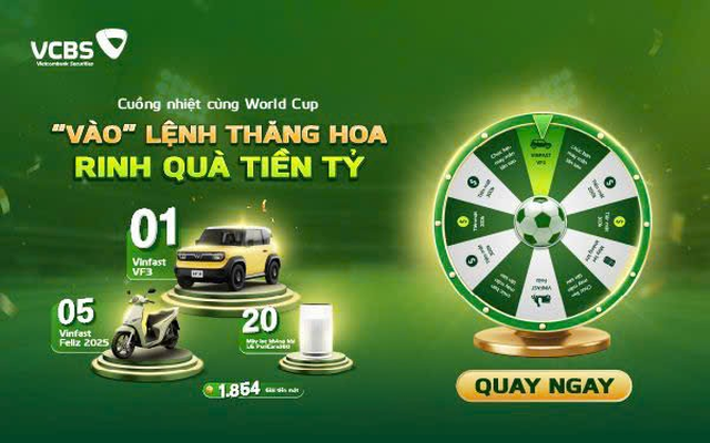 VCBS tung kho quà tặng 1 tỷ đồng tri ân nhà đầu tư mùa World Cup