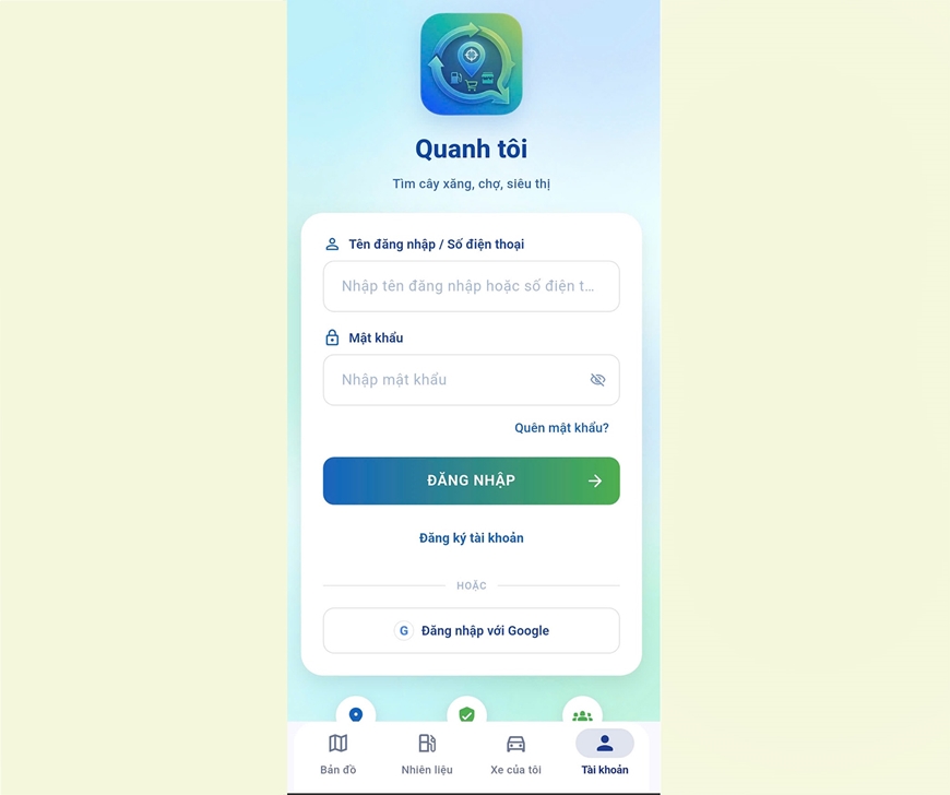 Ứng dụng “Quanh tôi” giúp tìm cây xăng, quản lý chi phí nhiên liệu