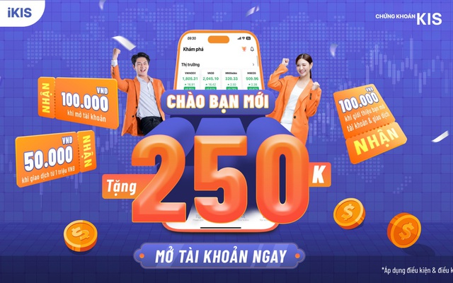 Mở tài khoản trên iKIS, nhận thưởng tới 250.000 đồng